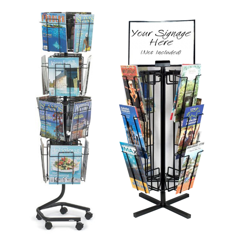 Apache Customized Light Duty Metal Brochure Display Racks for Book Store Supermarket Shelves — view 5