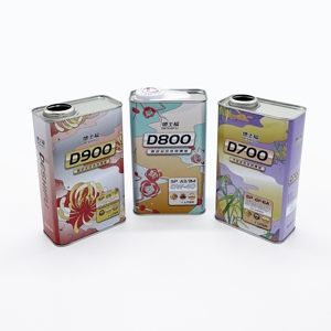 Boîte en fer blanc rectangulaire de 1L personnalisée en usine avec impression offset pour l'emballage d'huile moteur - Product Image 1