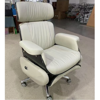 Chaise de bureau électrique de luxe en cuir de vachette véritable grande chaise inclinable électrique moderne patron PDG exécutif