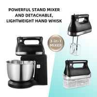Batteur Électrique Portatif et Mélangeur d'Œufs avec Bol de Mélange et Base de Rangement, Moteur en Cuivre Pur 5 Vitesses pour la Préparation de Pâtes et de Gâteaux en Cuisine
