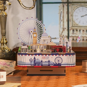 Kit de boîte à musique Tonecheer Premium STEM éducatif sur le thème des monuments de Londres à assembler soi-même pour les grossistes en jouets et les kits d'artisanat éducatifs DIY - Product Image 1