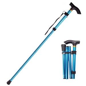 Bâton <span class=keywords><strong>de</strong></span> <span class=keywords><strong>marche</strong></span> télescopique pliable Alpenstock avec poignée en liège, flexible avec <span class=keywords><strong>embout</strong></span> en fer pour la randonnée, poignée en EVA, matériau en alliage - Product Image 2