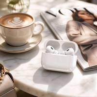 Nuevos Auriculares Inalámbricos de Alta Gama con Carcasa Transparente, Interior Blanco, Audio Espacial ANC y Batería de Larga Duración para Todos los Teléfonos Inteligentes