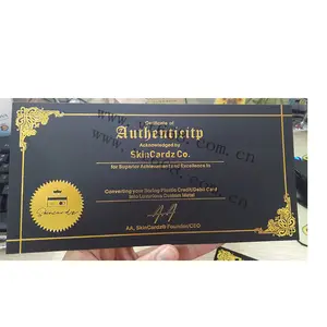 Filigrane papier invisible sécurité imprimé hologramme bijoux certificat d'authenticité certificat d'authenticité