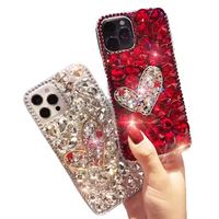 Étui de luxe fait main avec coque en diamant scintillant pour iPhone Xr X Xs 7 8 11 12 13 14 15 16 17 Pro Max