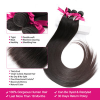 Rambut Asli Brasil Mink Lurus Grosir, Bundel Rambut 30 32 34 36 Inch, 100% Kutikula Tersusun Rapi, Ekstensi Rambut Manusia Double Weft