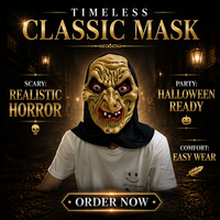 Masque de sang effrayant en plastique pour adulte, costume d'Halloween pour la fête du Poisson d'avril