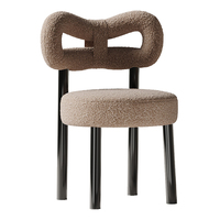 Chaise italienne avec rembourrage en peau de mouton, tabouret bouclé moderne pour coiffeuse, bureau de maquillage, chaise d'appoint pour chambre à coucher