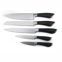 Ensemble de couteaux de cuisine à manche forgé avec bloc de couteaux en bois 6PCS