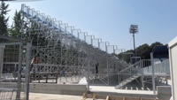 Tribunes extérieures durables en acier S235 JR galvanisé à chaud, préfabriquées, personnalisables, marque CETA, modèle G2M/1 All