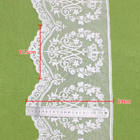 Dentelle en maille brodée soluble dans l'eau, couleur blanc lait, pour ourlets de vêtements, décolletés et accessoires décoratifs religieux catholiques