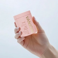 Bouteilles de 350 ml personnalisées en verre brillant rose et blanc de luxe pour emballage de pilules, capsules, vitamines, médicaments et compléments alimentaires