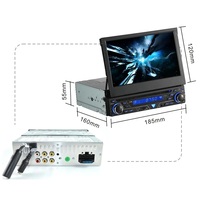 Lecteur DVD de voiture universel 7 pouces à écran tactile rétractable, autoradio 1 DIN avec Bluetooth