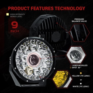 Foco LED Láser Marino Redondo de 9 Pulgadas, 240W 22000LM, Impermeable y Anticorrosión, Luces de Conducción para Barco, Yate, Pesca - Product Image 2