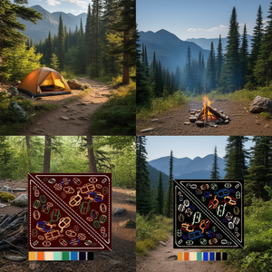 Sciarpa triangolare multifunzionale 135x60 cm con motivo a fibbia colorata per uso esterno - Product Image 3