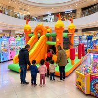 Château gonflable de conte de fées GOLDEN ART Y-250 en PVC, château de saut pour enfants, double toboggan, aire de jeux extérieure pour jardin
