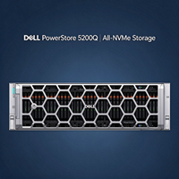 Dell PowerStore 5200Q: CPU Intel Xeon 96-core, DRAM 1152GB, Hingga 5.90 PBe per appliance, QLC NVMe end-to-end, 32Gb FC, 10/25/100GbE