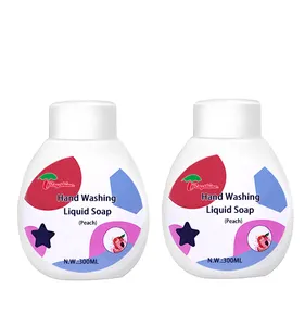 Savon liquide au parfum de pêche de marque privée personnalisé pour le lavage des mains des enfants avec tête de pompe à fleurs 500G