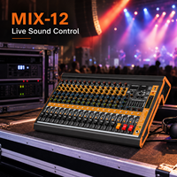 AOFO MIX-12 Console de mixage audio professionnelle 12 canaux avec 99 DSP Bluetooth USB Alimentation fantôme 48V Construction métallique Enregistreur intégré