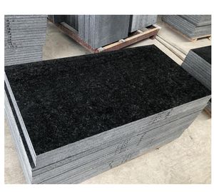 Azulejos de pedra preto preto projetado para granito preto preto preto Angola projetado cortado em tamanhos acabamento de jato de água polido - Product Image 1