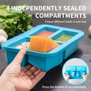 2024 1 taza de grado alimenticio sin BPA de silicona para congelar salsas sopas guisos caldos comidas sobras cubitos de hielo bandeja de molde con tapa - Product Image 3