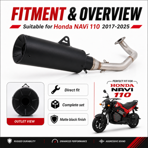 Sistema <span class=keywords><strong>de</strong></span> Escape Completo para Motocicleta, Tubo <span class=keywords><strong>de</strong></span> Escape Delantero y Silenciador para <span class=keywords><strong>Honda</strong></span> <span class=keywords><strong>NAVi</strong></span> 110 Scooter 2017-2025, Acero Inoxidable - Product Image 5