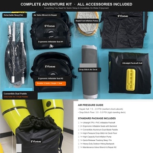 Packraft Inflable Ultraligero, Bote de Rafting Ligero de Lona, Individual o Doble, para Lagos, Ríos, Pesca y Camping - Product Image 6
