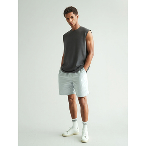 Débardeur en tricot 100% coton pour homme avec logo personnalisé, design ample d'été, sans manches, style hip-hop, séchage rapide, respirant, gilet de sport - Product Image 2