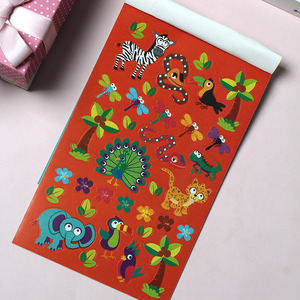 Livre d'autocollants pour enfants « Contes de la jungle » de 206 pièces - Autocollants animaux de la savane autocollants pour scrapbooking et récompenses scolaires - Product Image 4