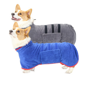 Albornoz para perros de microfibra, toalla altamente absorbente, ropa para perros grandes, uso en las cuatro estaciones, azul real, gris oscuro, morado claro, brillante - Product Image 4