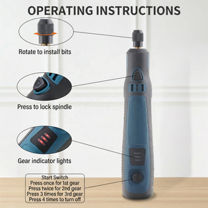 Amoladora eléctrica con carga USB, tipo mini bolígrafo, velocidad variable de 5000, 10000, 15000 rpm para grabado y pulido de metales - Product Image 4