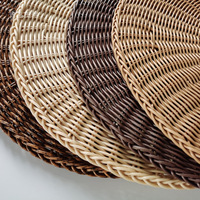 Sets de table en rotin tissé simples et modernes Tabletex Sets de table ronds en rotin tissés à la main pour table à manger
