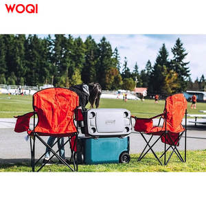 Chaise de plage pliable Woqi en tissu Oxford rouge, chaise de camping portable avec sac de transport, design minimaliste - Product Image 2