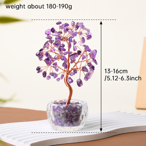 Wholesale Healing Crystal <b>Tree</b> Natural Quartz Rose Aventurine Gravel Glass Bottle <b>Tree</b> for Souvenir - Product Image 2
