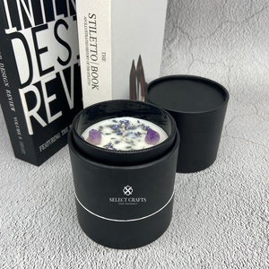 Velas perfumadas de cera de soja, tarro de vidrio negro mate, personalizado, de lujo, venta al por mayor - Product Image 3