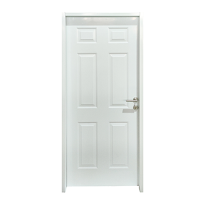 Puertas de <span class=keywords><strong>metal</strong></span> moldeadas de 6 paneles de acero blanco premecanizadas americanas con marcos para casas - Product Image 2