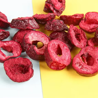 Fabrieksmatig gevriesdroogde kersenschijfjes, langdurige versheid, bulk snack ingrediënt, zoete fruitchips, taartdecoratie, bakken