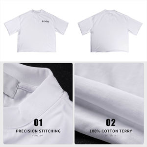 T-shirt oversize pour homme 300 GSM, 100 % coton, col rond, vierge, personnalisable avec logo, vente en gros - Product Image 6