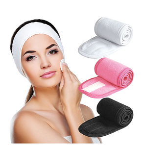 कस्टम कढ़ाई लोगो वाशिंग फेस हेयर बैंड माइक्रोफाइबर हेडबैंड मेकअप वॉश हेयर बैंड स्पा हेडबैंड - Product Image 1