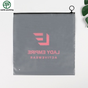 Sante Custom CMYK Printing Black Matte <b>Waterproof</b> CPE Swimsuits Packaging Zipper Locking Bags - Product Image 3
