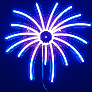Lumière décorative murale LED néon à gradation de couleurs tout-en-un, alimentée par USB, avec application de réglage de la luminosité, pour ambiance festive et feux d'artifice. - Product Image 1