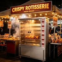 Four à rôtir commercial électrique et à gaz pour porc, poulet, canard, poisson, avec fonction fumoir et grill