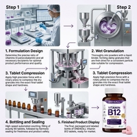 ONEHEALL Comprimés de Vitamine B12 Extra Forte 2500 mcg Soutien au Métabolisme Énergétique Comprimé de Vitamine B12