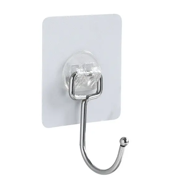 6pcs/Set Transparent Seamless Adhesive Hook Waterproof Strong Sticking Wall Hook Hanger Kitchen Bathroom Towel Hanger
