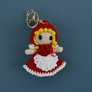 Nieuwe Amigurumi Prinses Sleutelhanger Gehaakte Kleine Prinses Pop Handgemaakte Mini Gehaakte Karakters Hand Gebreide Gehaakte Meisjes Pop