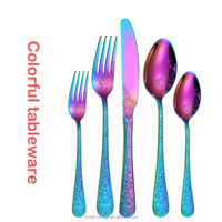 Nouvel ensemble de couverts contemporains 5 pièces, couteau à steak, fourchette, cuillère, cadeaux d'affaires, acier inoxydable, haute qualité, vaisselle de table