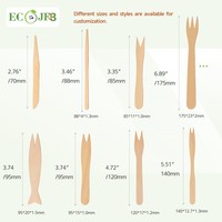 Vente en gros de fourchettes à frites en bois de 4,72 pouces (12 cm), lot de 100 pièces, fourchettes à fruits en bois biodégradable pour restaurant, traiteur, buffet, collation