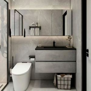 Modern American Simplicity <b>Light</b> Luxury Customized Design Wood Floating Bathroom <b>Vanity</b> with Smart <b>Mirror</b> - Product Image 6