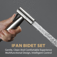 IFAN Robinetterie de douche en acier inoxydable, Ensemble douchette WC portative, Pulvérisateur de bidet pour salle de bain