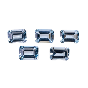 Precio de Fábrica, Aguamarina Natural Premium, Corte Esmeralda, Calidad AA Blanca, Gema Suelta Rectangular, Proveedor Mundial - Product Image 1